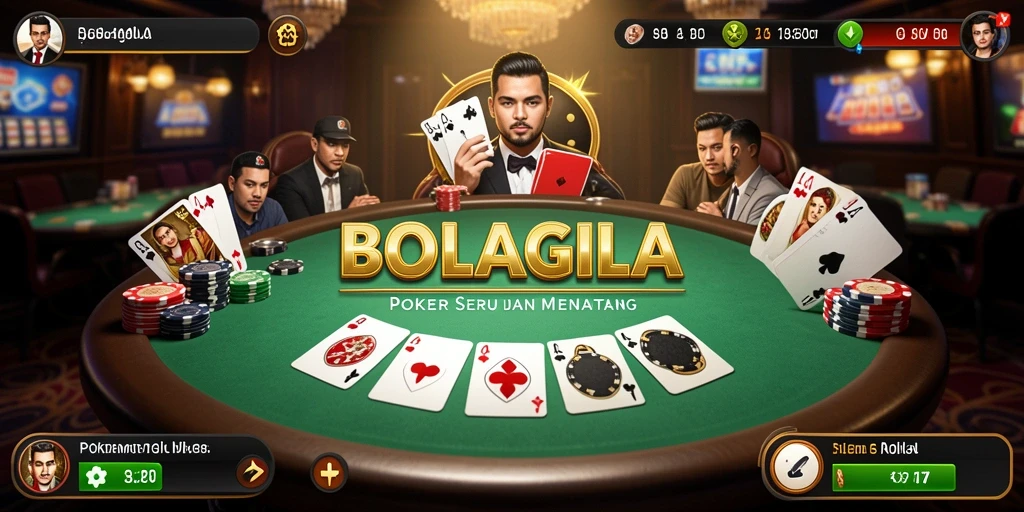 Tampilan gameplay Poker yang menegangkan di BOLAGILA.