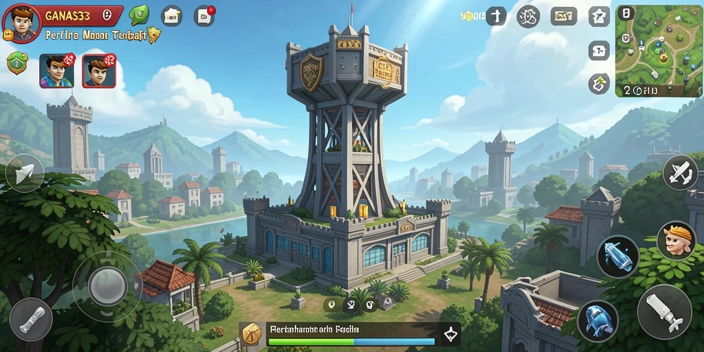 Tampilan gameplay menara pertahanan yang seru dan menantang.