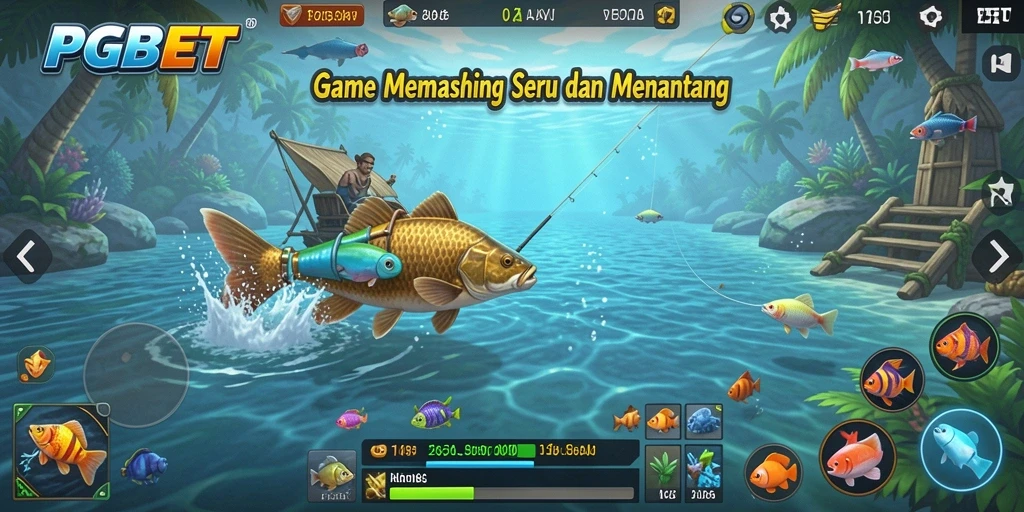 Tampilan gameplay PGBET dengan aksi memancing yang seru.