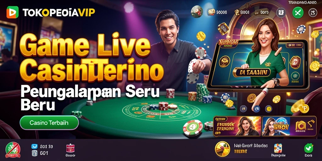Screenshot gameplay TOKOPEDIAVIP yang menampilkan dealer dan pemain berinteraksi.